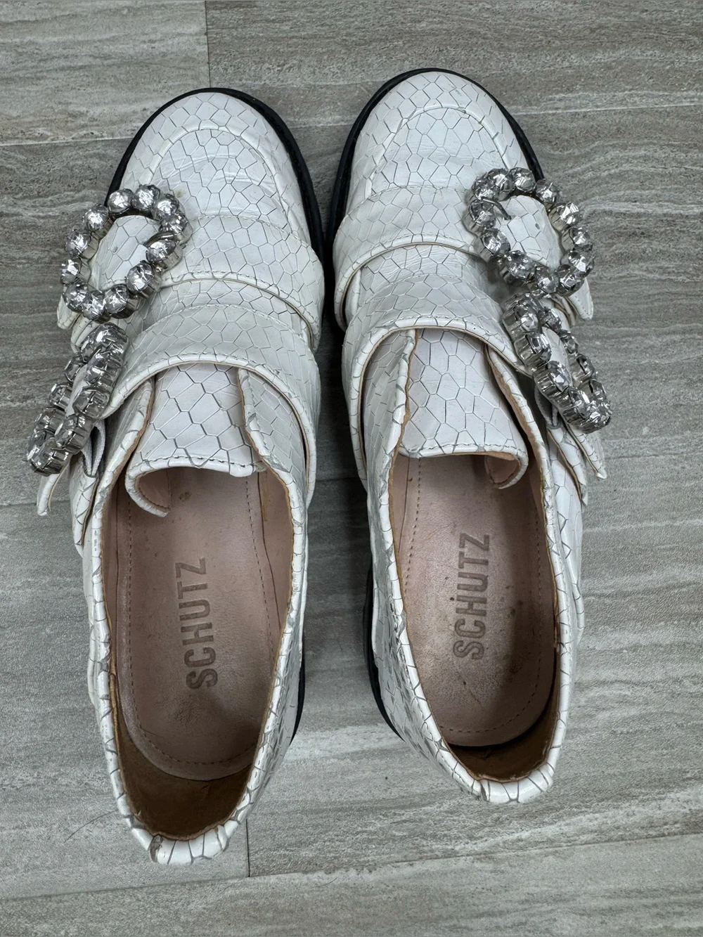 SCHUTZ white leather